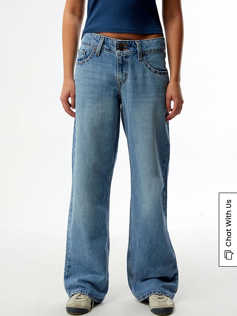 Levi’s Superlow Loose Jeans Women’s 33 Double Button Y2K 2000s Wide Leg Casual